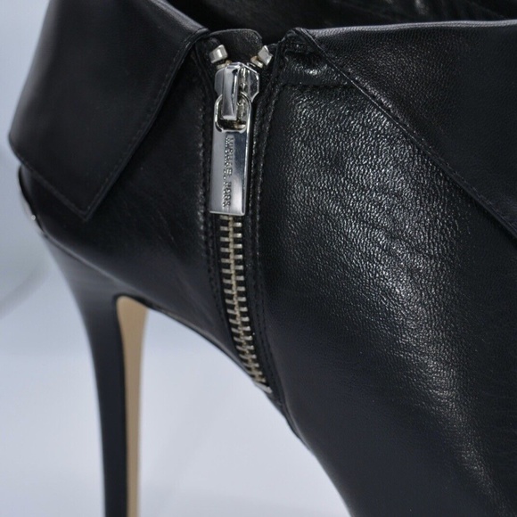 MICHAEL by Michael Kors - Kendra Peep Toe Bootie - Black Leather - 9M - Picture 4 of 12